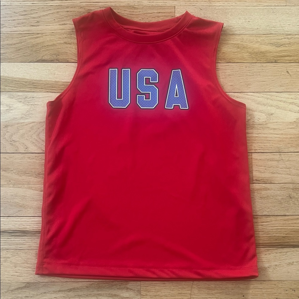 All in Motion Red Kids Tank Top with USA Print